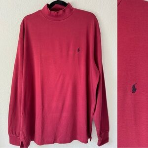Polo Golf Ralph Lauren Men’s Large Dark Red  Pima Cotton‎ Mock Neck Outdoor
